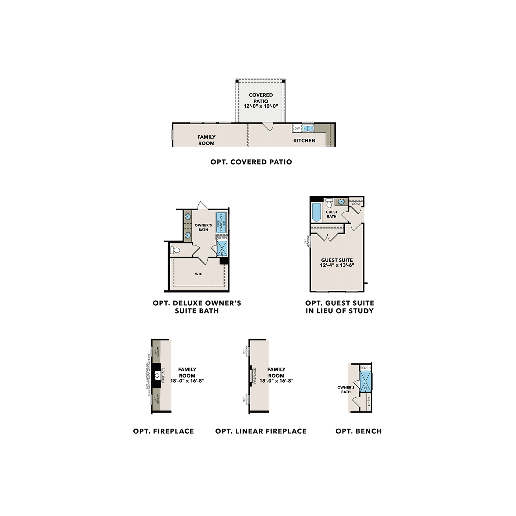 3 - The Hickory B buildable floor plan layout in Davidson Homes Homes' Wehunt Meadows community.