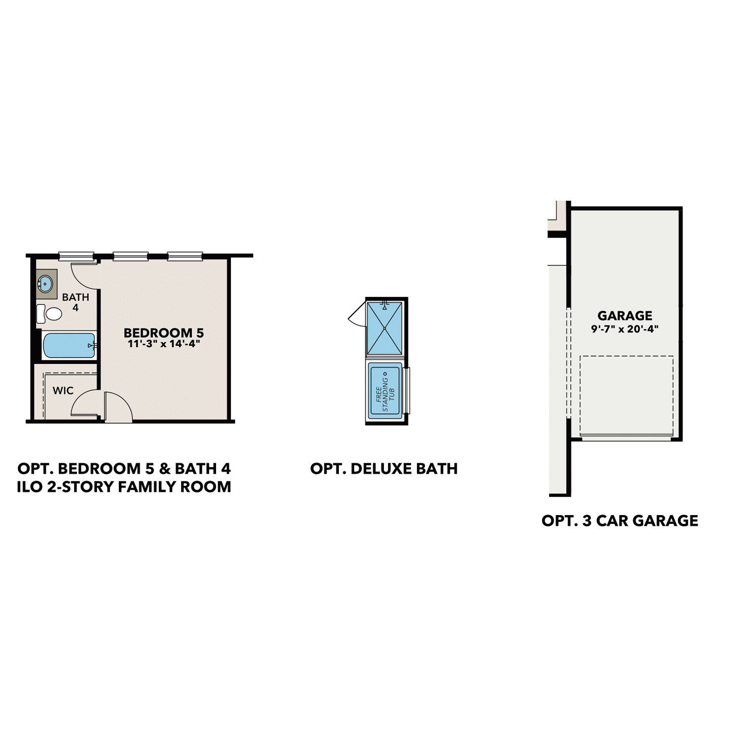 5 - The Danbury C buildable floor plan layout in Davidson Homes Homes' Melody Lakeside Estates community.
