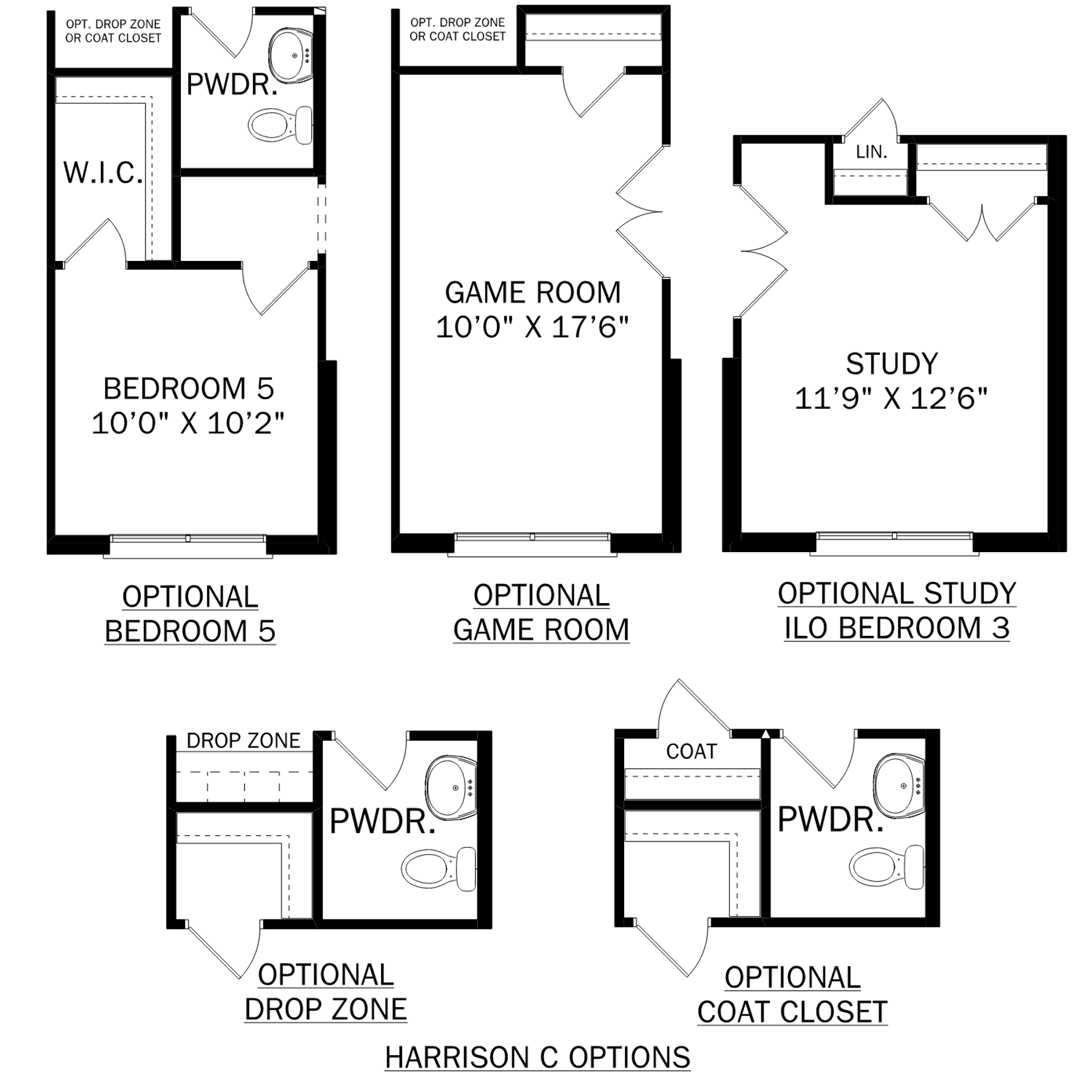 2 - The Harrison C buildable floor plan layout in Davidson Homes Homes' Waverly Estates community.