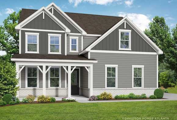Exterior view of Davidson Homes' The Hickory B – Side Entry Floor Plan