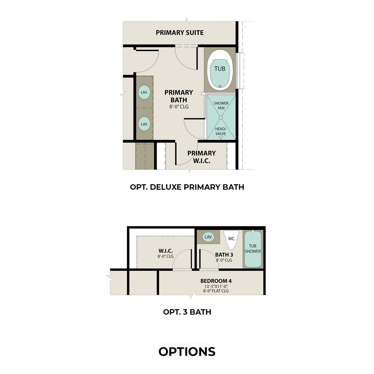 3 - The Tierra C with 3-Car Garage floor plan layout for 31 Wichita Trail in Davidson Homes' River Ranch Meadows community.