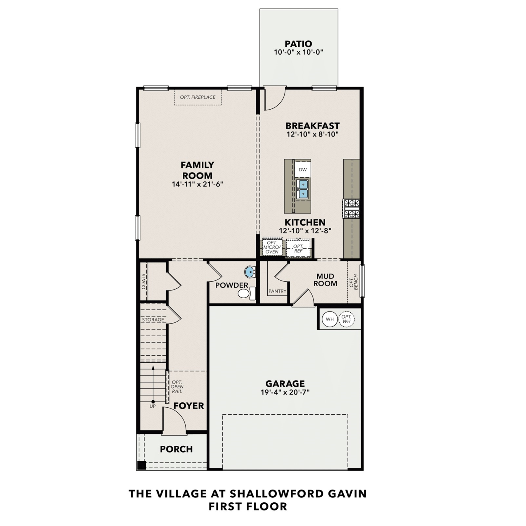 1 - The Gavin D buildable floor plan layout in Davidson Homes Homes' The Village at Shallowford community.