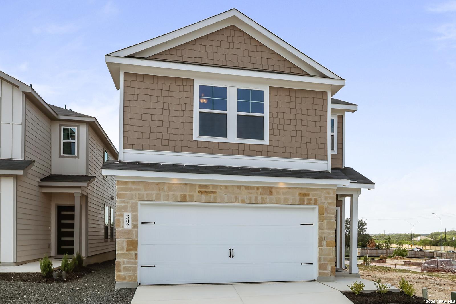 Two-story, 4-bedroom Florence B floor plan by Davidson Homes with 2-car garage in Meadows at Oak Creek, San Antonio, Texas.