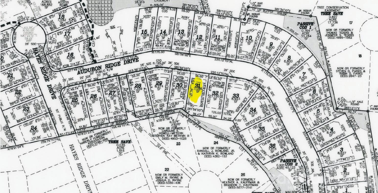 Highlighted lot on Enclave at Belmont plat map, Belmont NC, for 5-bed Davidson Homes The Beech B floor plan