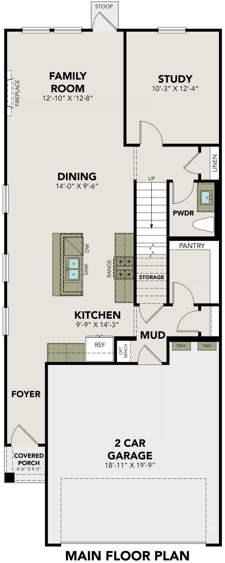 1 - The Gillian B buildable floor plan layout in Davidson Homes Homes' Meadows at Oak Creek community.