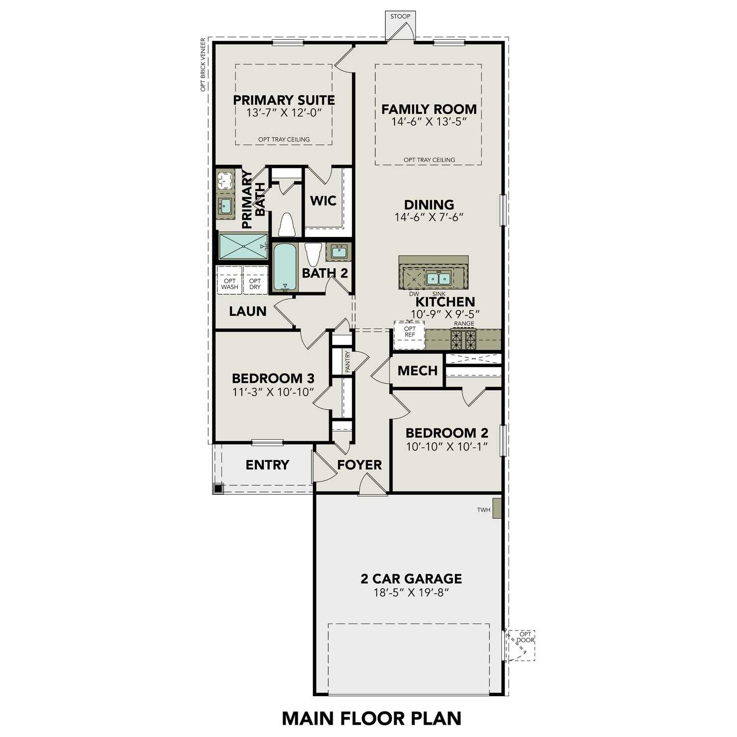 1 - The Comal G buildable floor plan layout in Davidson Homes Homes' Lakes at Black Oak community.