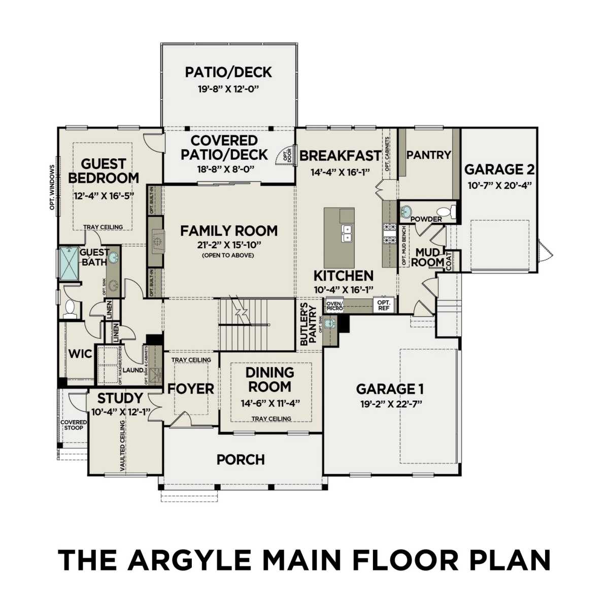 1 - The Argyle B floor plan layout for 2762 Twisted Oak Lane in Davidson Homes' Tanglewood community.