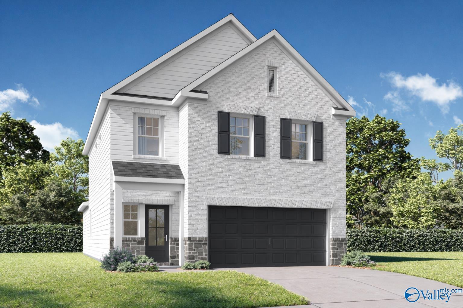 Two-story, 5-bedroom Meadowbrook C home by Davidson Homes in Spragins Cove, Huntsville, Alabama with a 2-car garage.