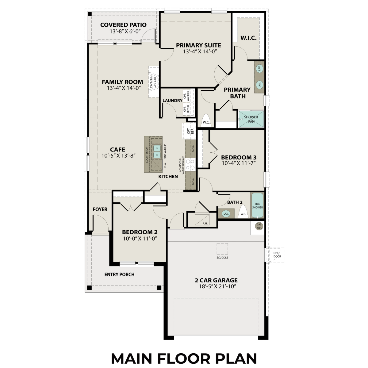 1 - The Costa C floor plan layout for 2504 Bolinas Bluff Drive in Davidson Homes' Sunterra community.