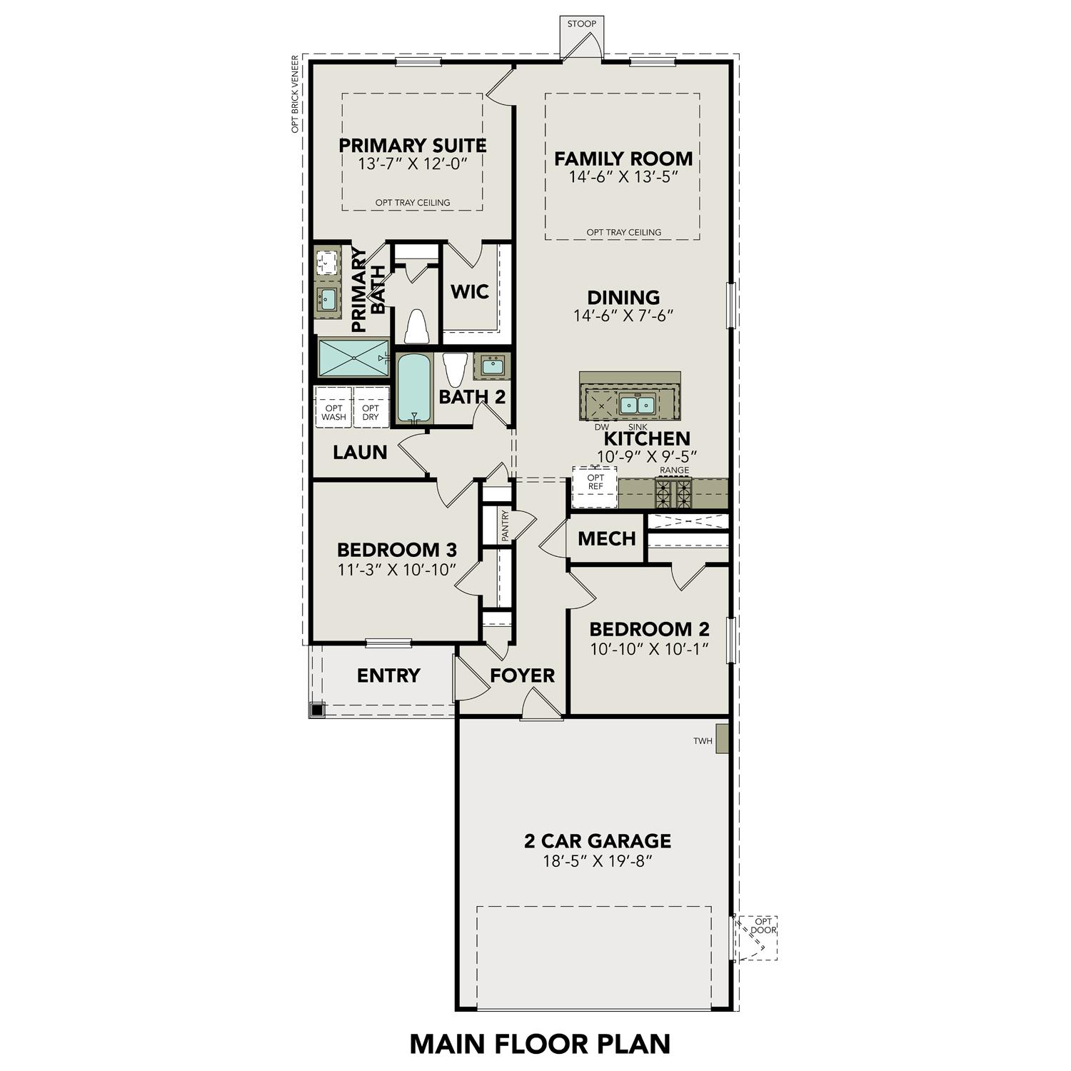 1 - The Comal C buildable floor plan layout in Davidson Homes Homes' Applewhite Meadows community.
