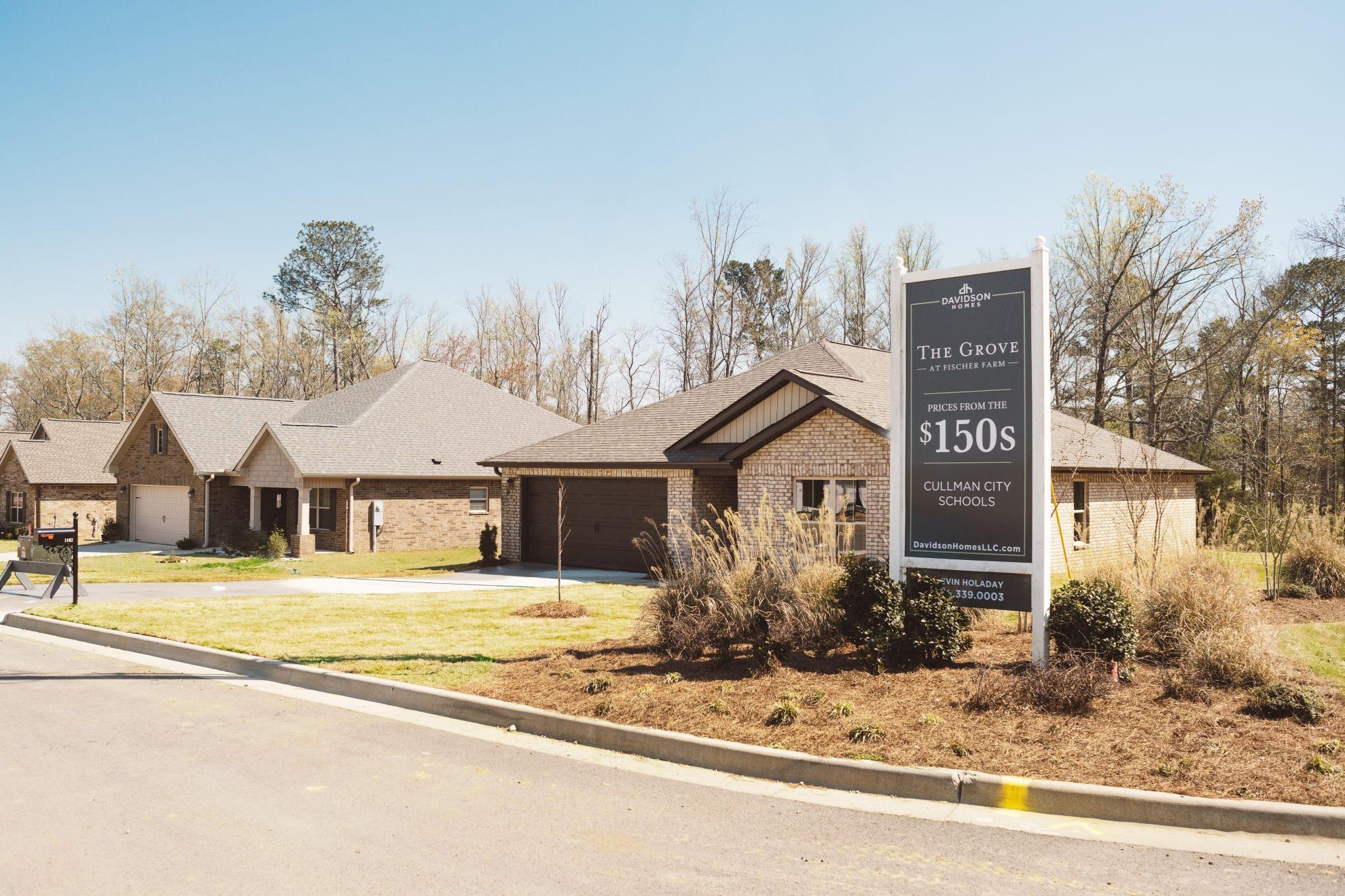 Sign at Davidson Homes' The Grove Community in Cullman, Alabama