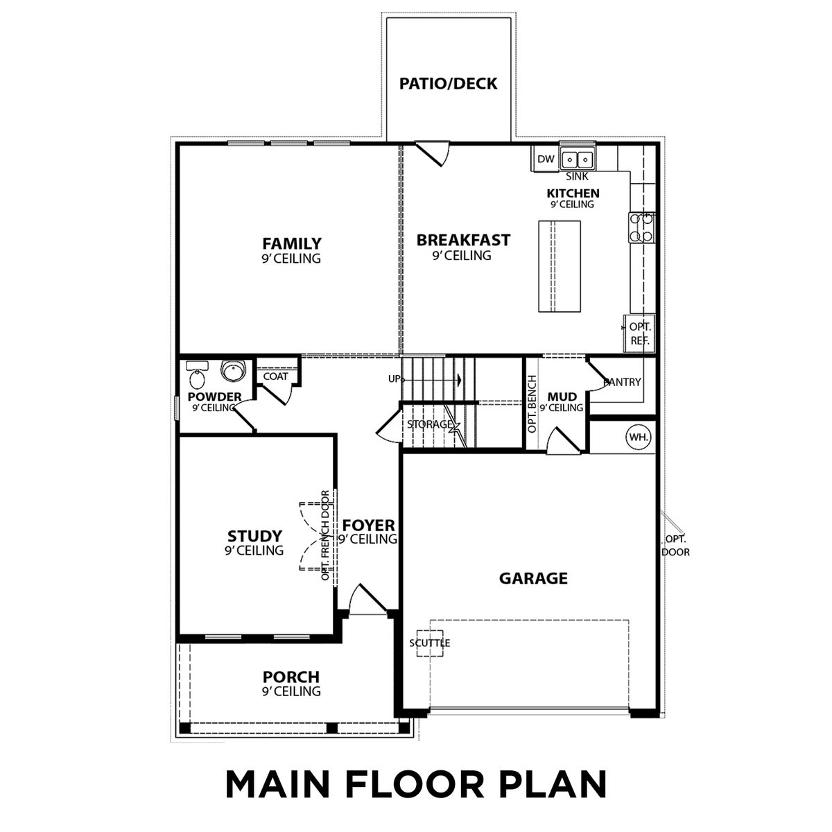 1 - The Henry C buildable floor plan layout in Davidson Homes' Carellton community.