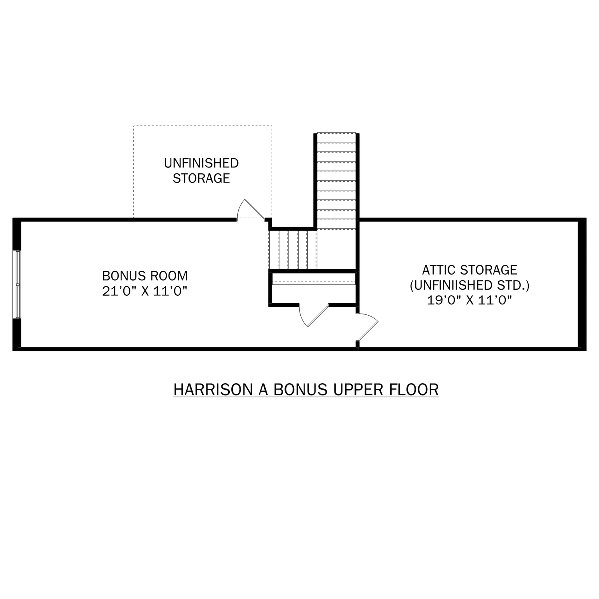 2 - The Harrison with Bonus buildable floor plan layout in Davidson Homes' Creekside community.