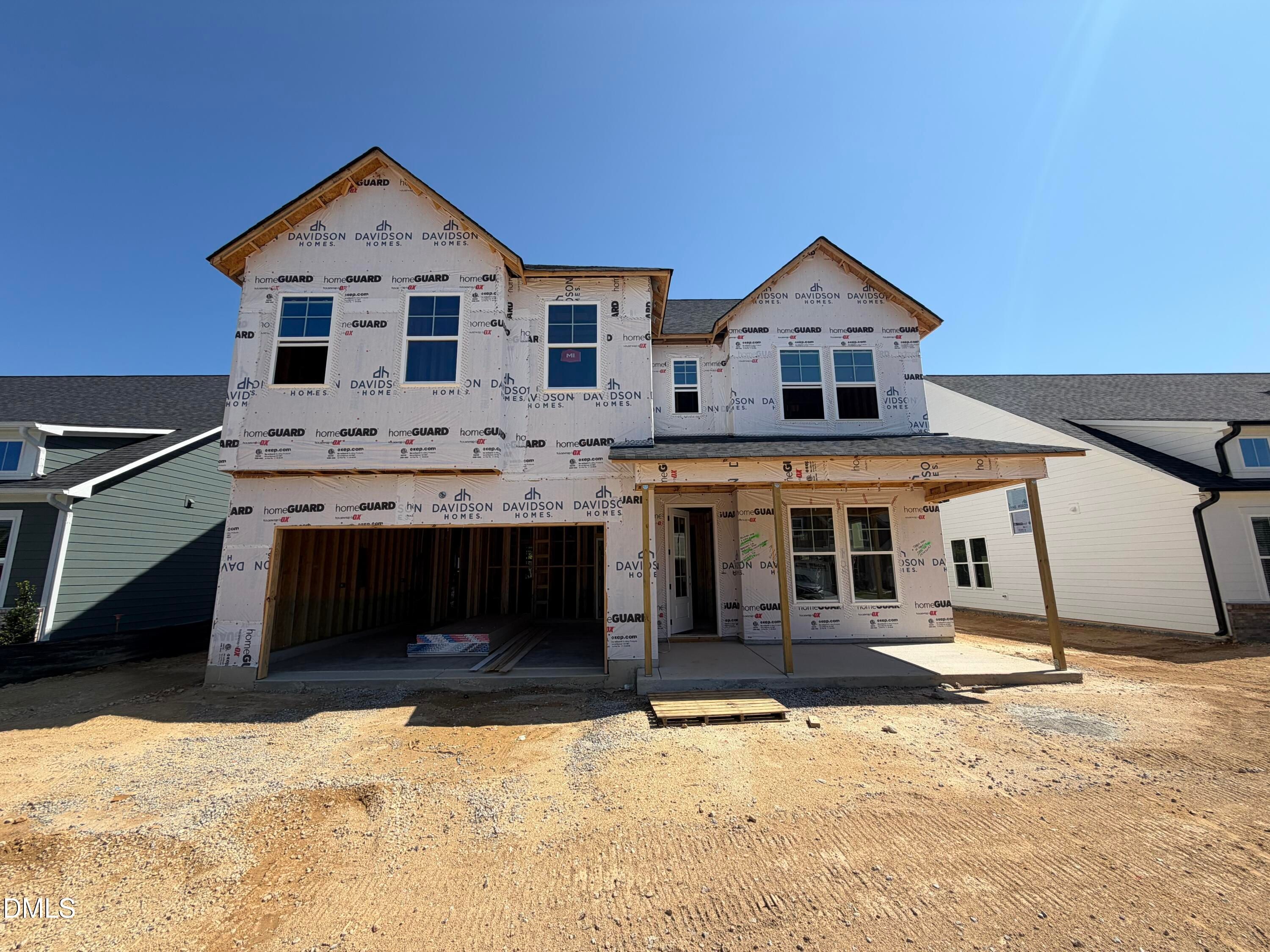 The Aspen C 3-story new construction home under construction with 2-car garage in Wendell Ridge, Wendell, North Carolina