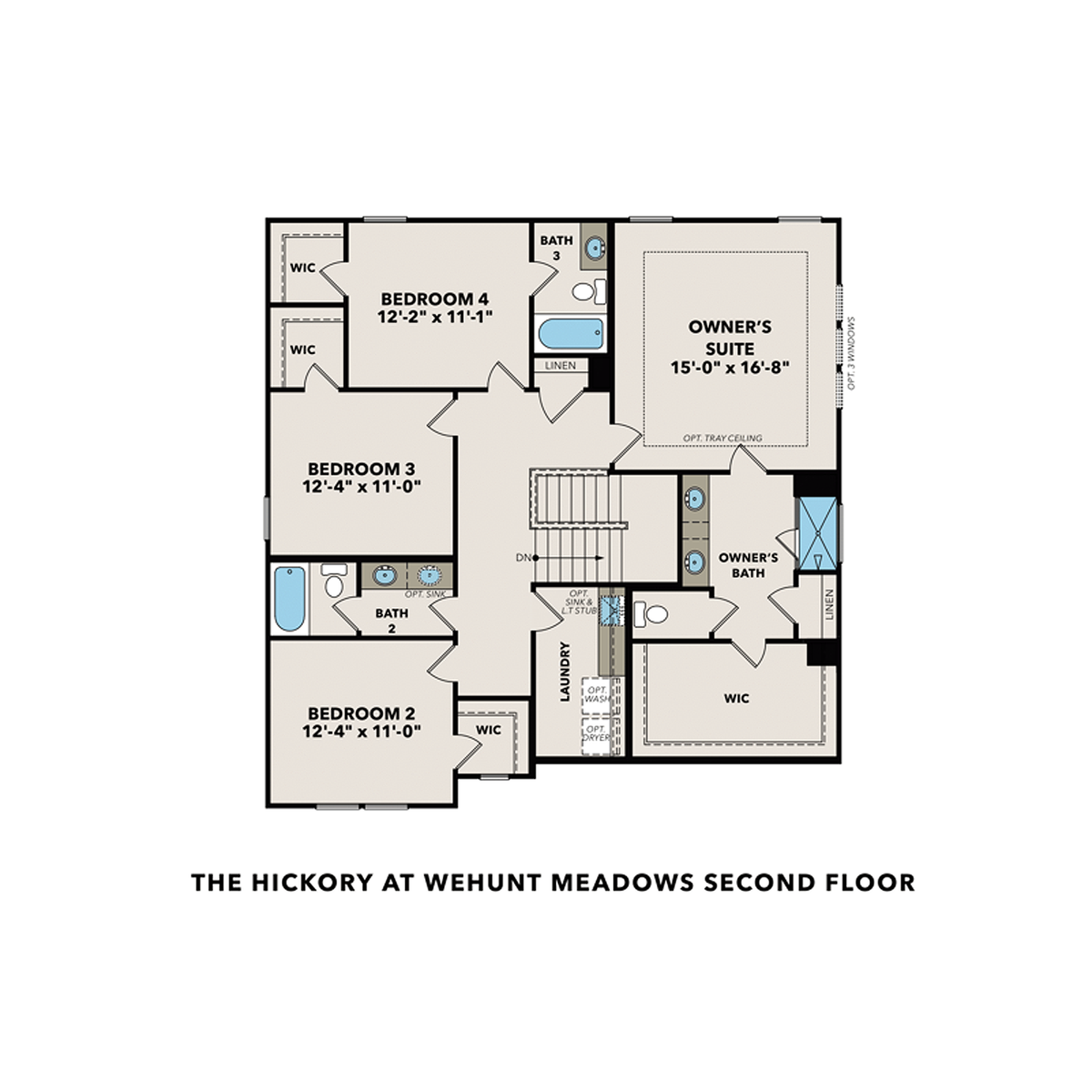 2 - The Hickory A at Wehunt Meadows buildable floor plan layout in Davidson Homes' Wehunt Meadows community.