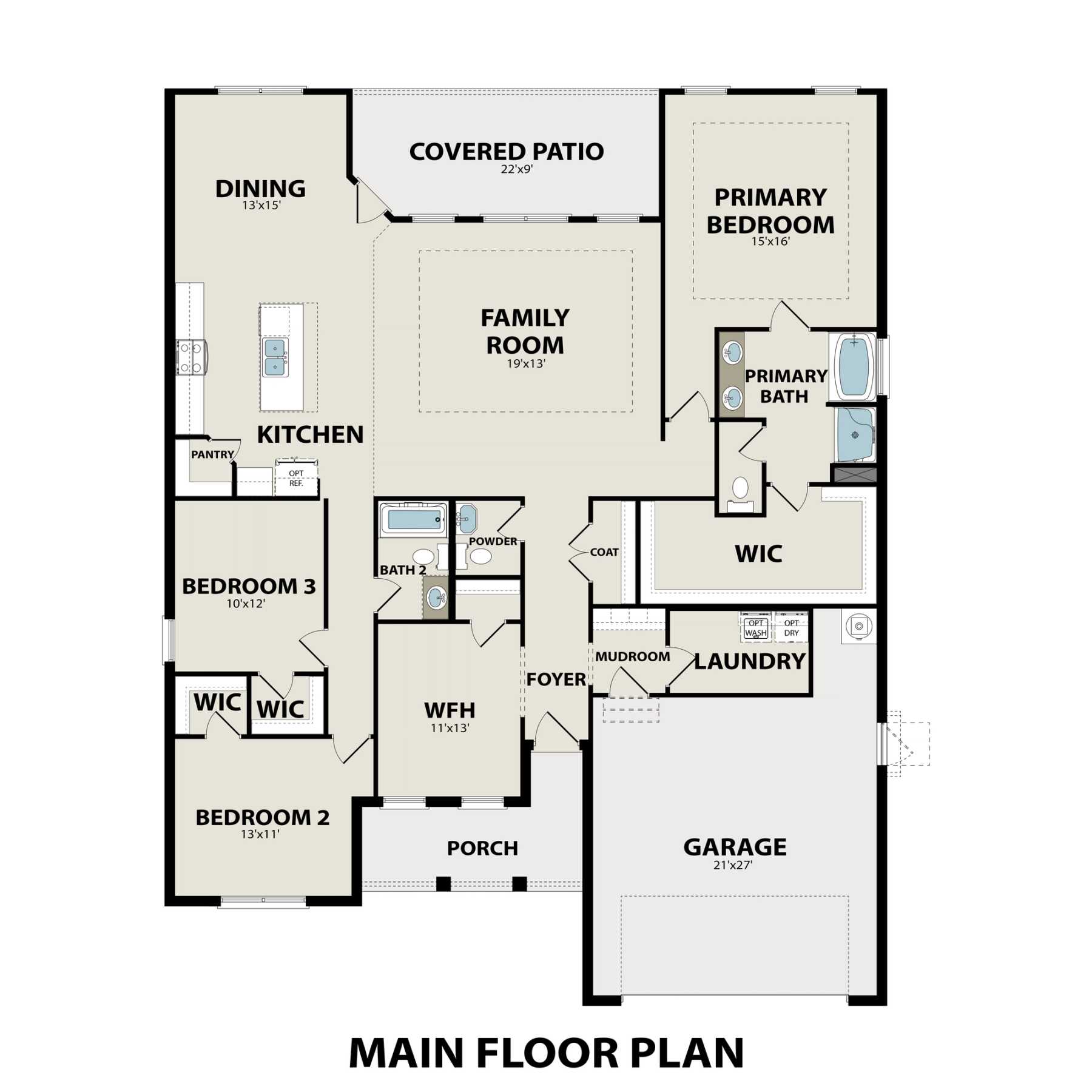 1 - The Rockford C buildable floor plan layout in Davidson Homes Homes' Meadow Ridge Estates community.