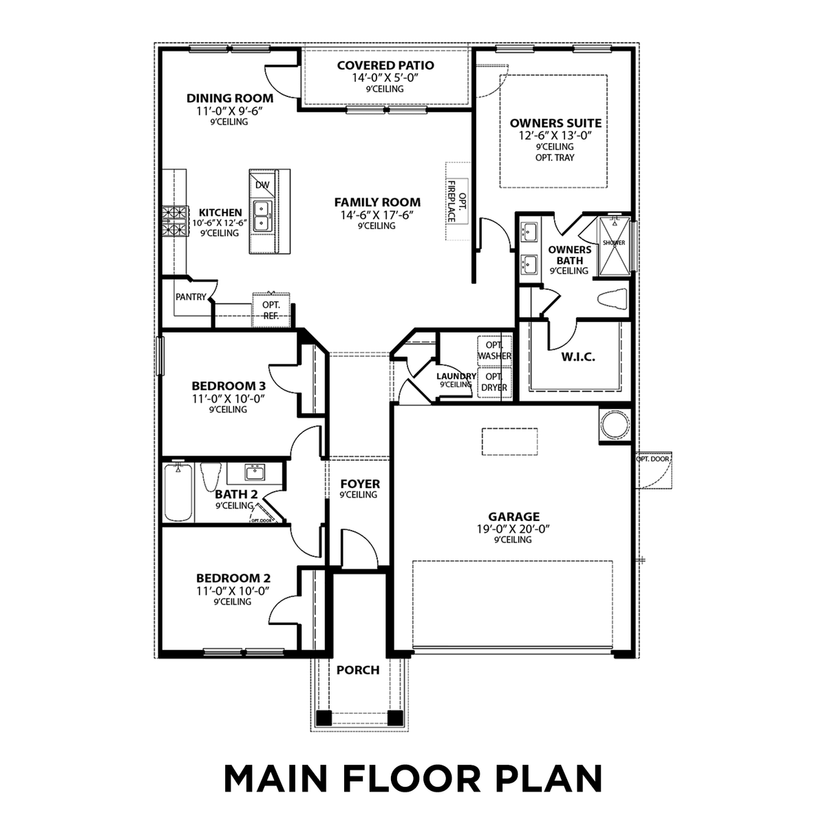 1 - The Asheville D buildable floor plan layout in Davidson Homes' Sage Farms community.