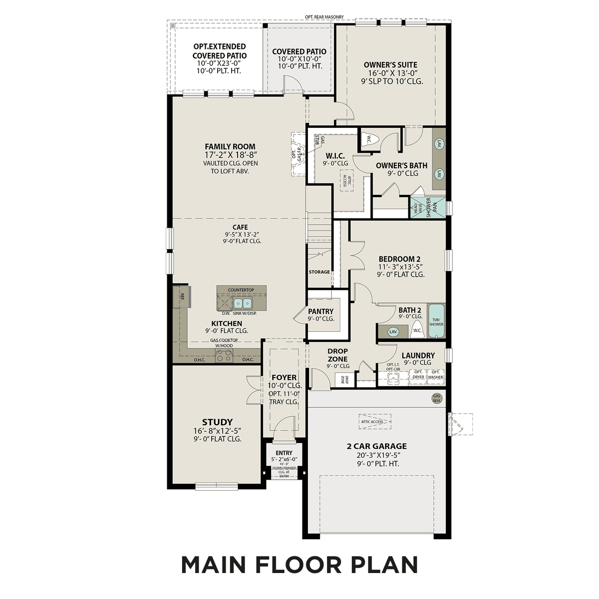 1 - The Zion A buildable floor plan layout in Davidson Homes' Lago Mar community.