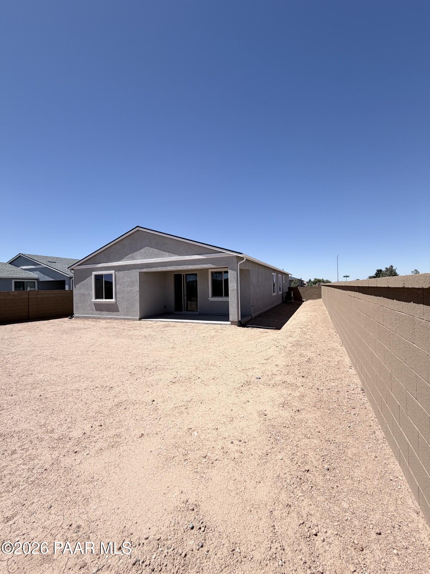 Backyard view of The Frontier A floor plan by Davidson Homes in North Ridge at Pronghorn Ranch, Prescott Valley, Arizona.