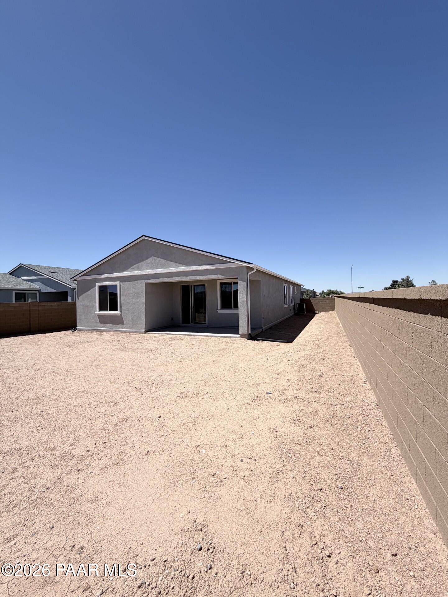 Backyard view of The Frontier A floor plan by Davidson Homes in North Ridge at Pronghorn Ranch, Prescott Valley, Arizona.