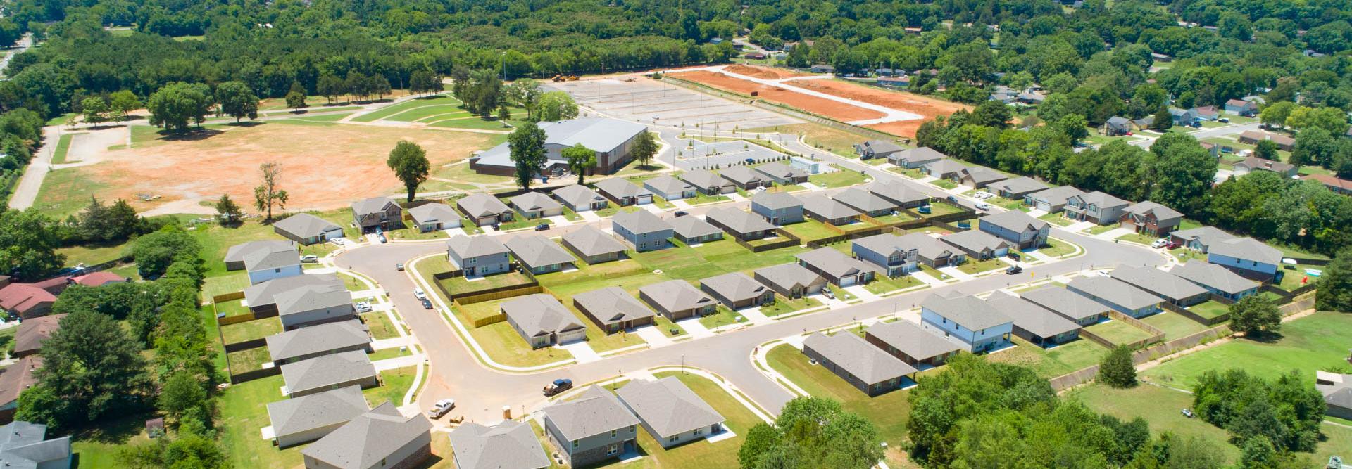 Drone Photo of Davidson Homes Jaguar Hills Community in Huntsville, Alabama