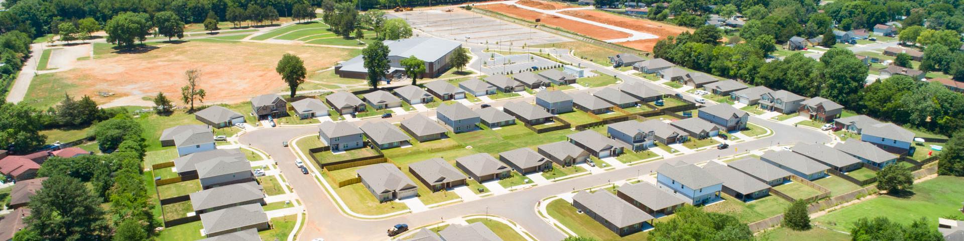 Drone Photo of Davidson Homes Jaguar Hills Community in Huntsville, Alabama