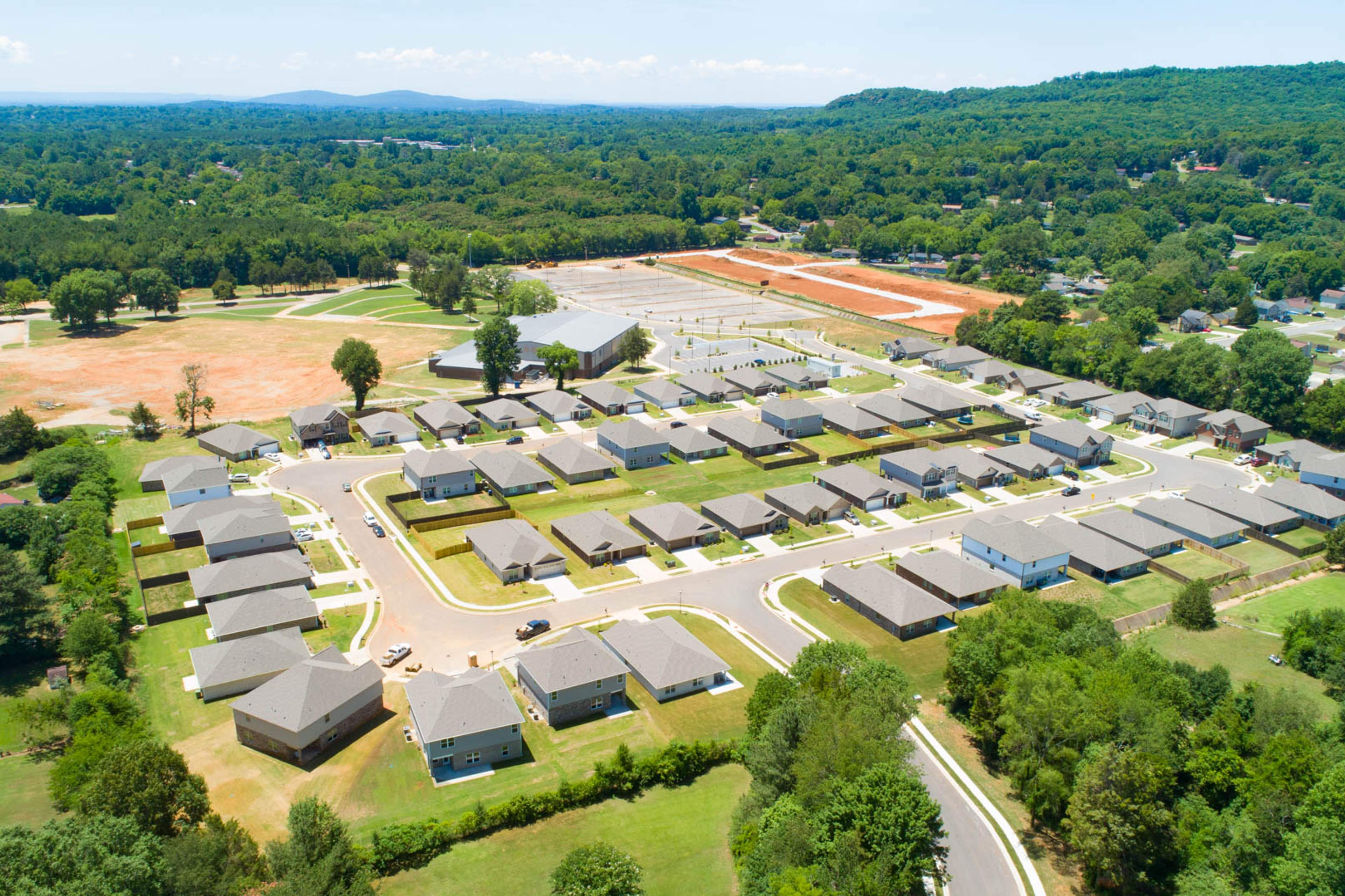 Drone Photo of Davidson Homes Jaguar Hills Community in Huntsville, Alabama
