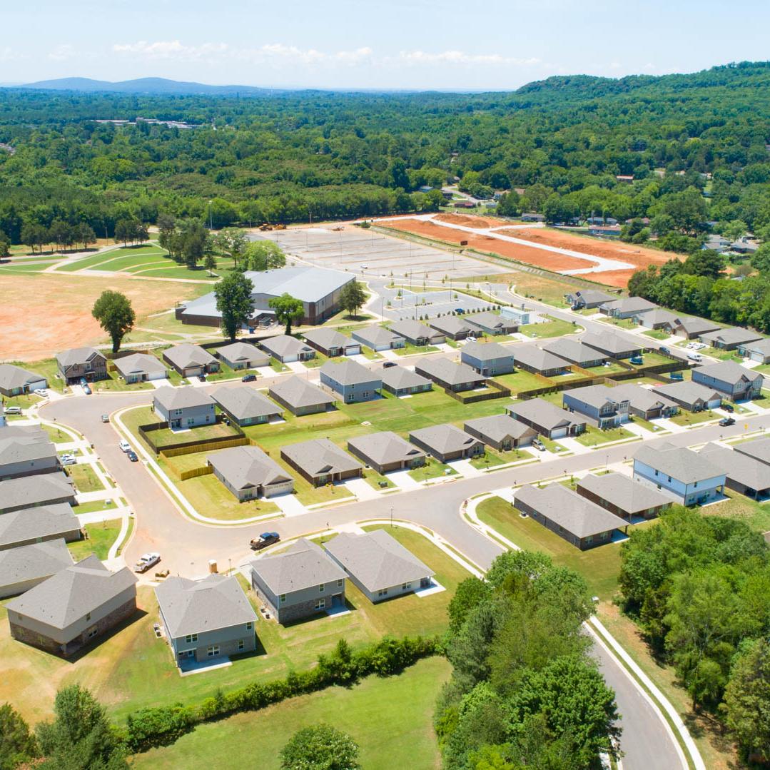 Drone Photo of Davidson Homes Jaguar Hills Community in Huntsville, Alabama