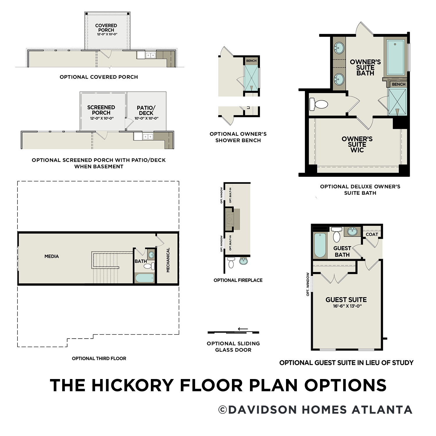 4 - The Hickory B- Unfinished Basement floor plan layout for 598 Grand Wehunt Drive in Davidson Homes Homes' Wehunt Meadows community.