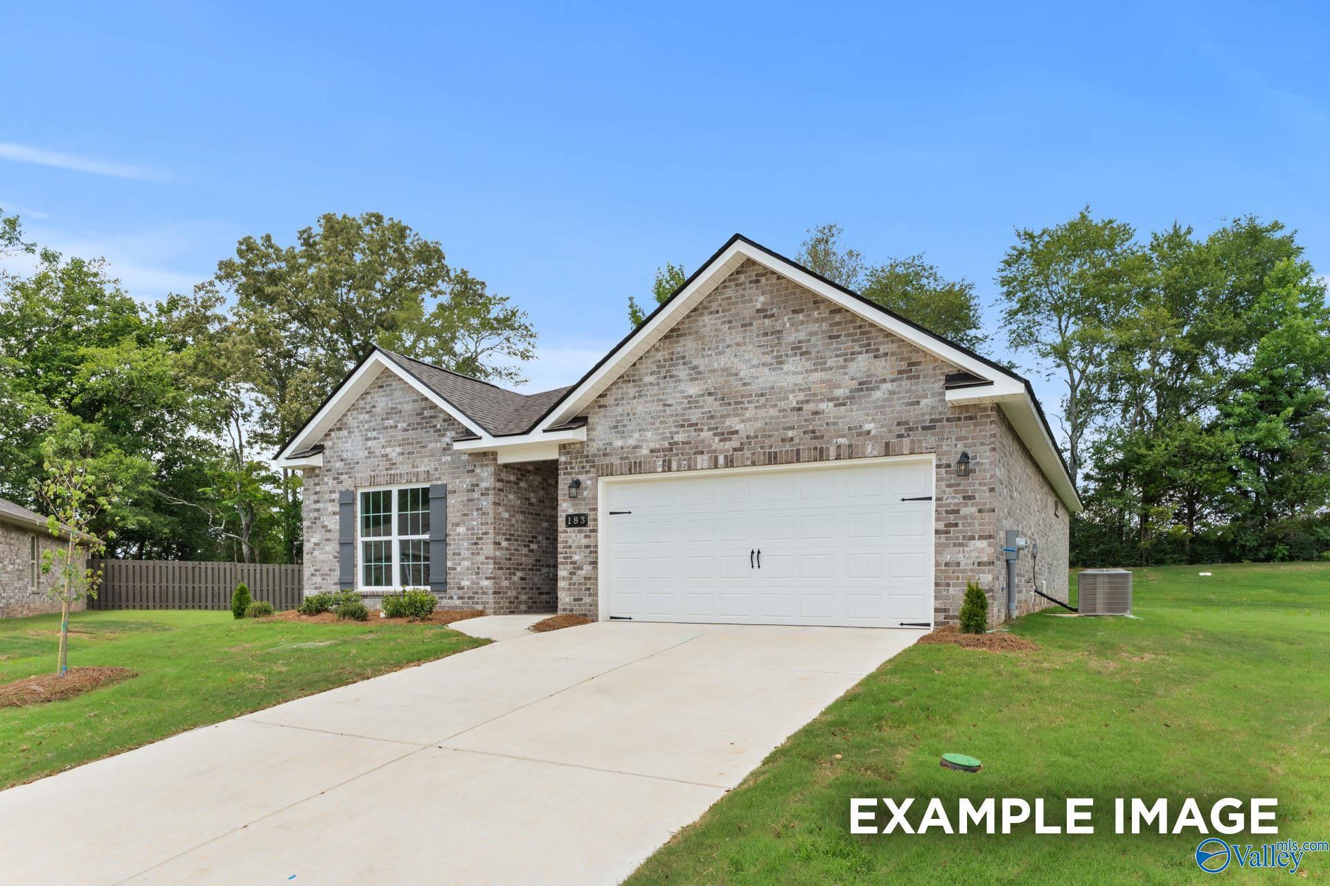 Single-story brick home with 2-car garage, The Asheville C floor plan by Davidson Homes in Walker's Hill, Meridianville, AL.