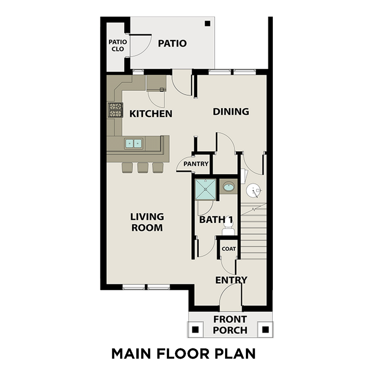 1 - The Cumberland A buildable floor plan layout in Davidson Homes' The Towns at Red River community.