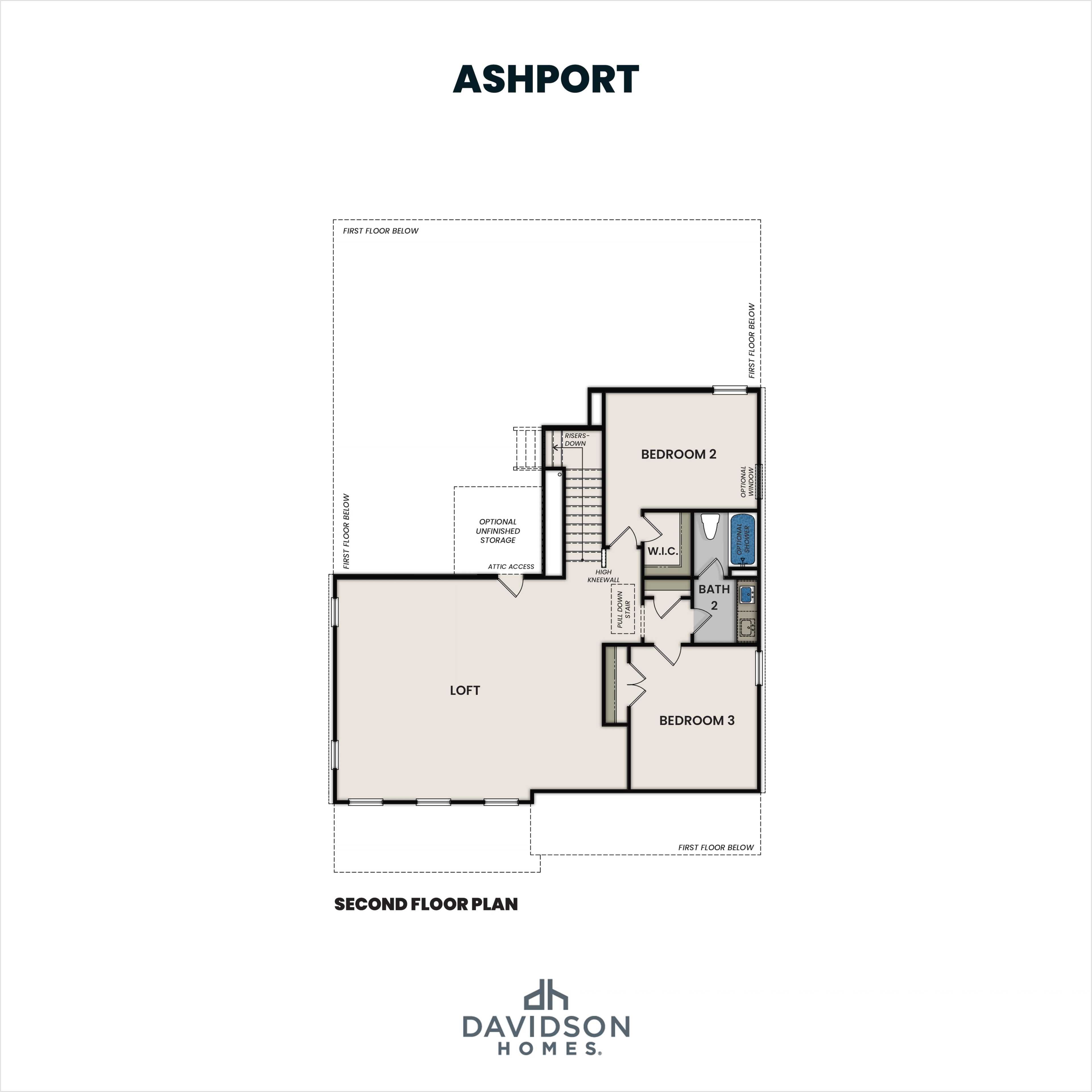 2 - The Ashport L buildable floor plan layout in Davidson Homes Homes' Wendell Ridge community.