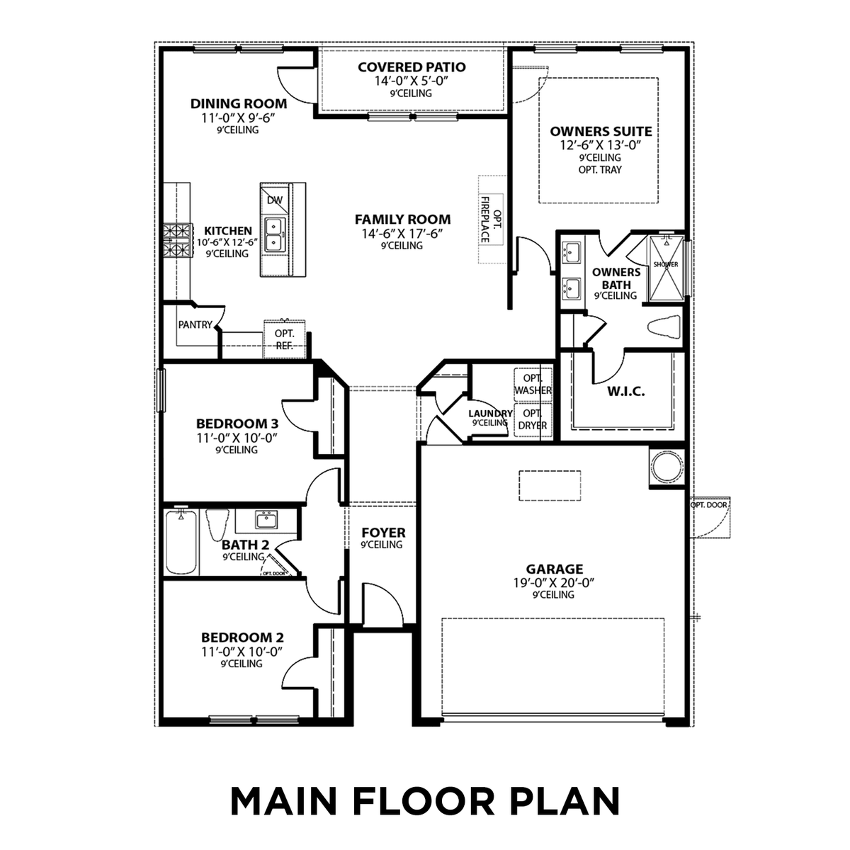 1 - The Asheville C buildable floor plan layout in Davidson Homes' Sage Farms community.