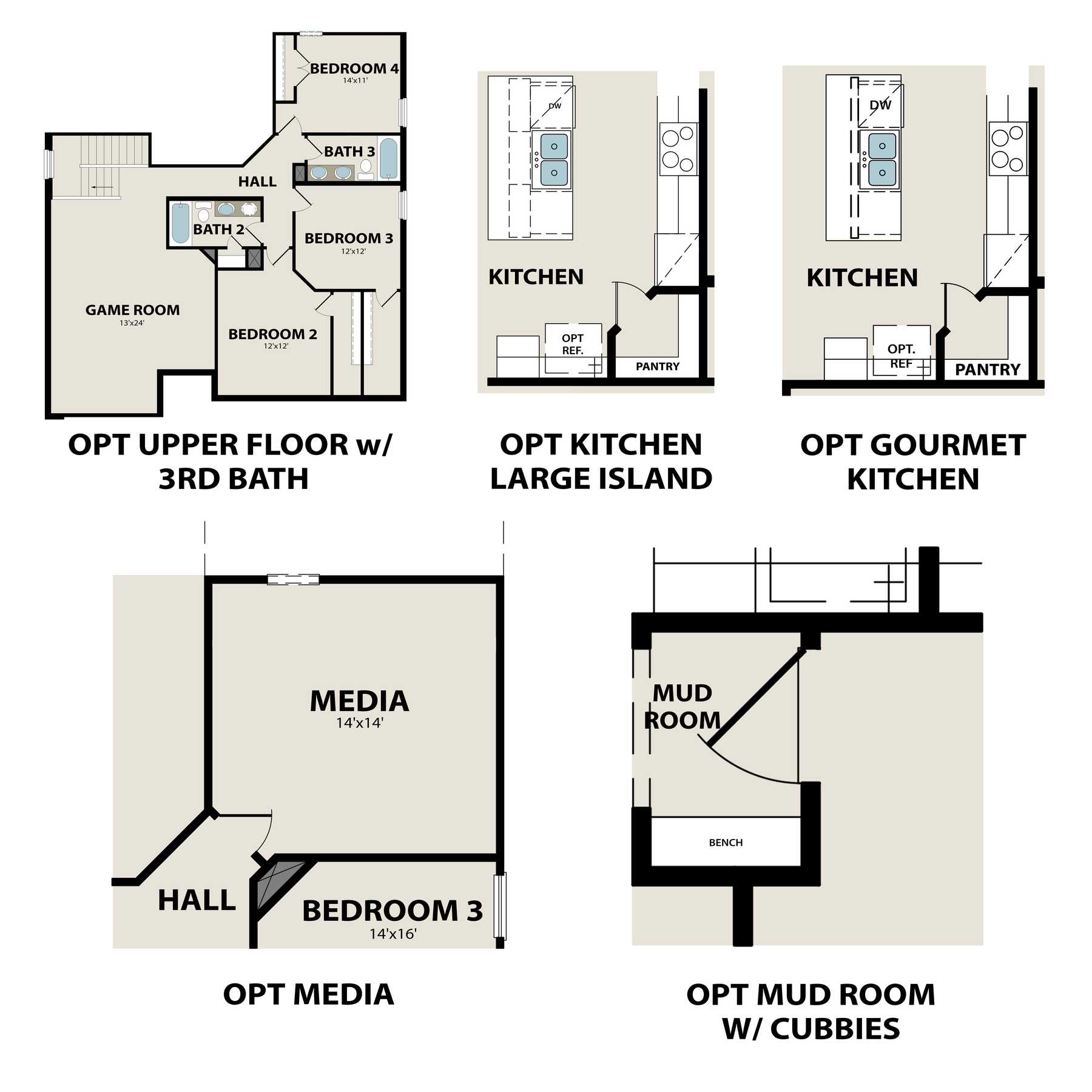 3 - The Ridgeport F buildable floor plan layout in Davidson Homes Homes' Benders Cove community.