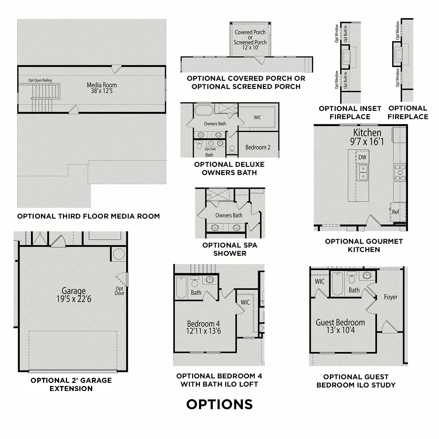 The Chestnut A floor plan by Davidson Homes: 2-story layout with optional gourmet kitchen, covered porch, master suite, and 3-5 bedrooms