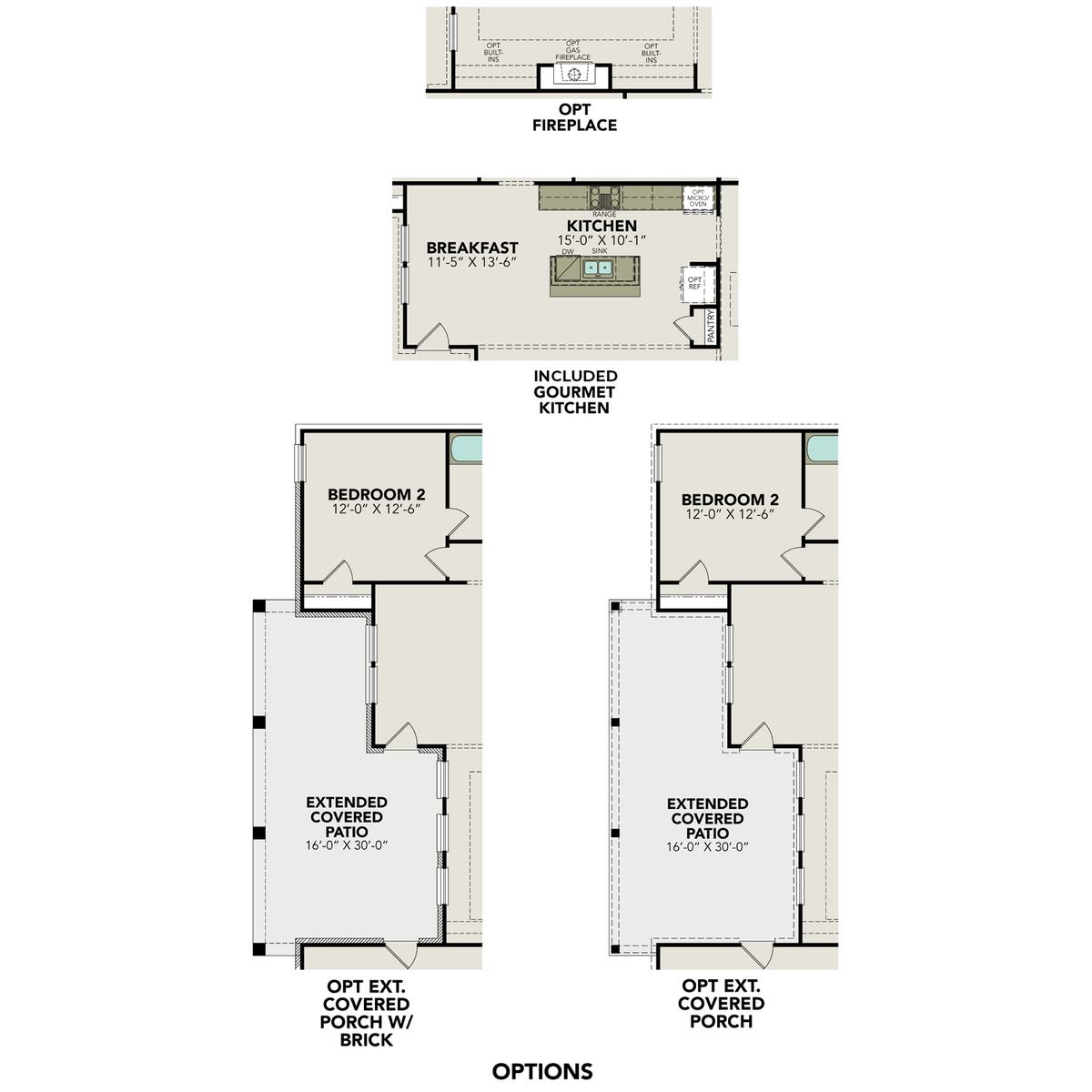 2 - The Oxford E buildable floor plan layout in Davidson Homes' Potranco Oaks community.