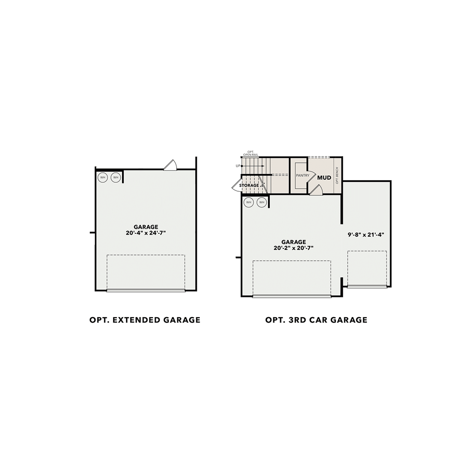 4 - The Hickory B buildable floor plan layout in Davidson Homes Homes' Wehunt Meadows community.