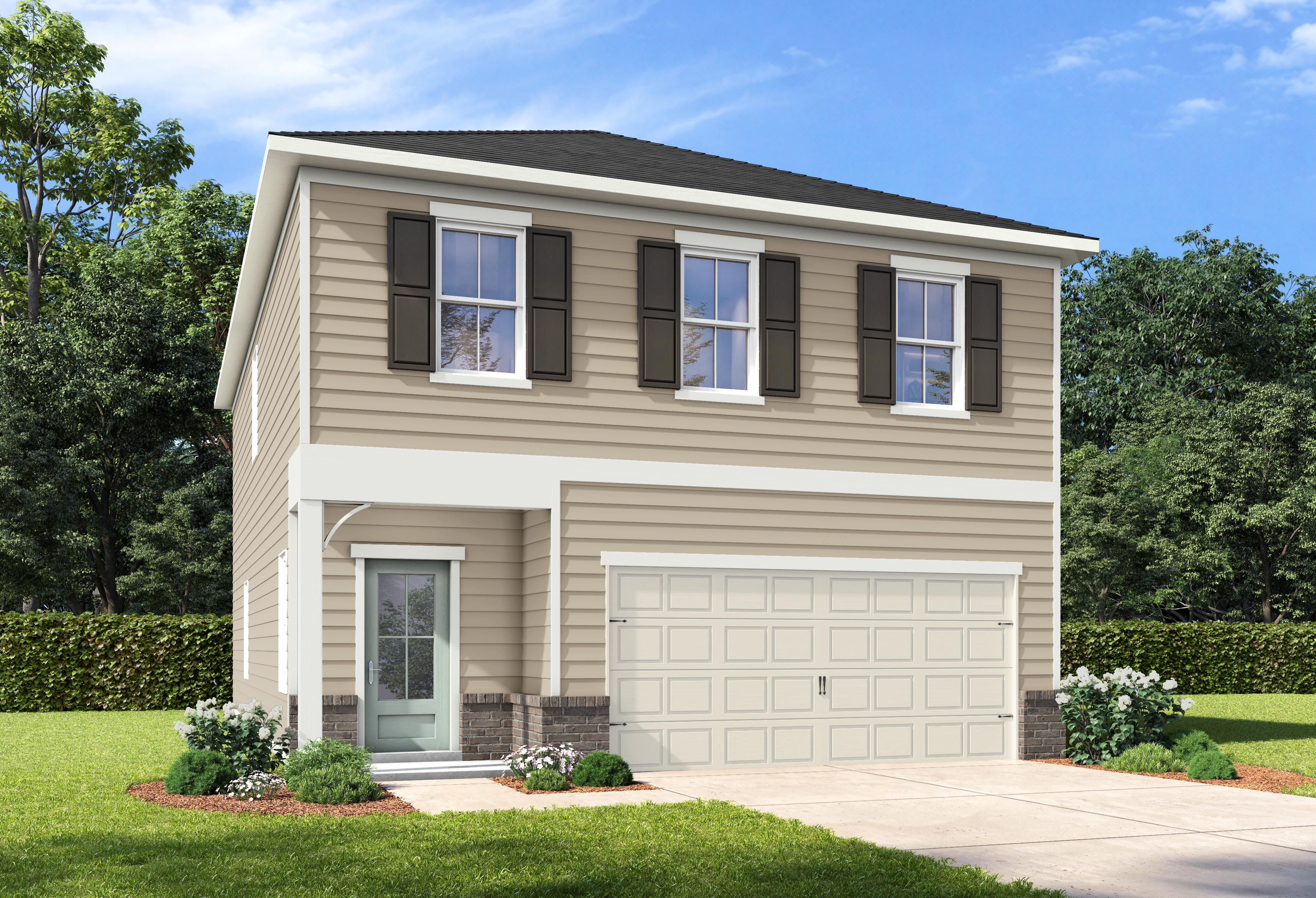 Exterior view of Davidson Homes' The Burton D Floor Plan