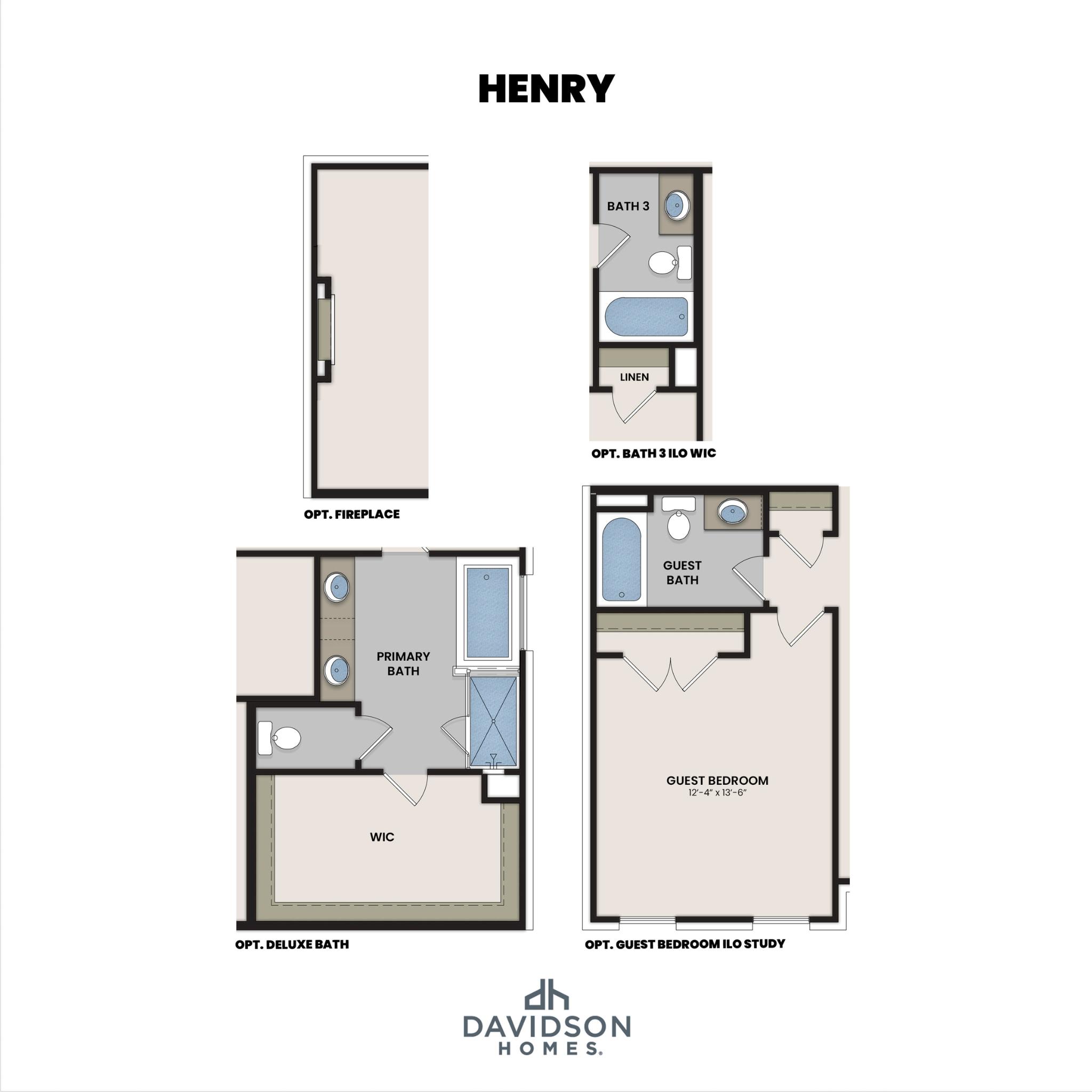 3 - The Henry A-BF buildable floor plan layout in Davidson Homes Homes' Bradshaw Farms community.
