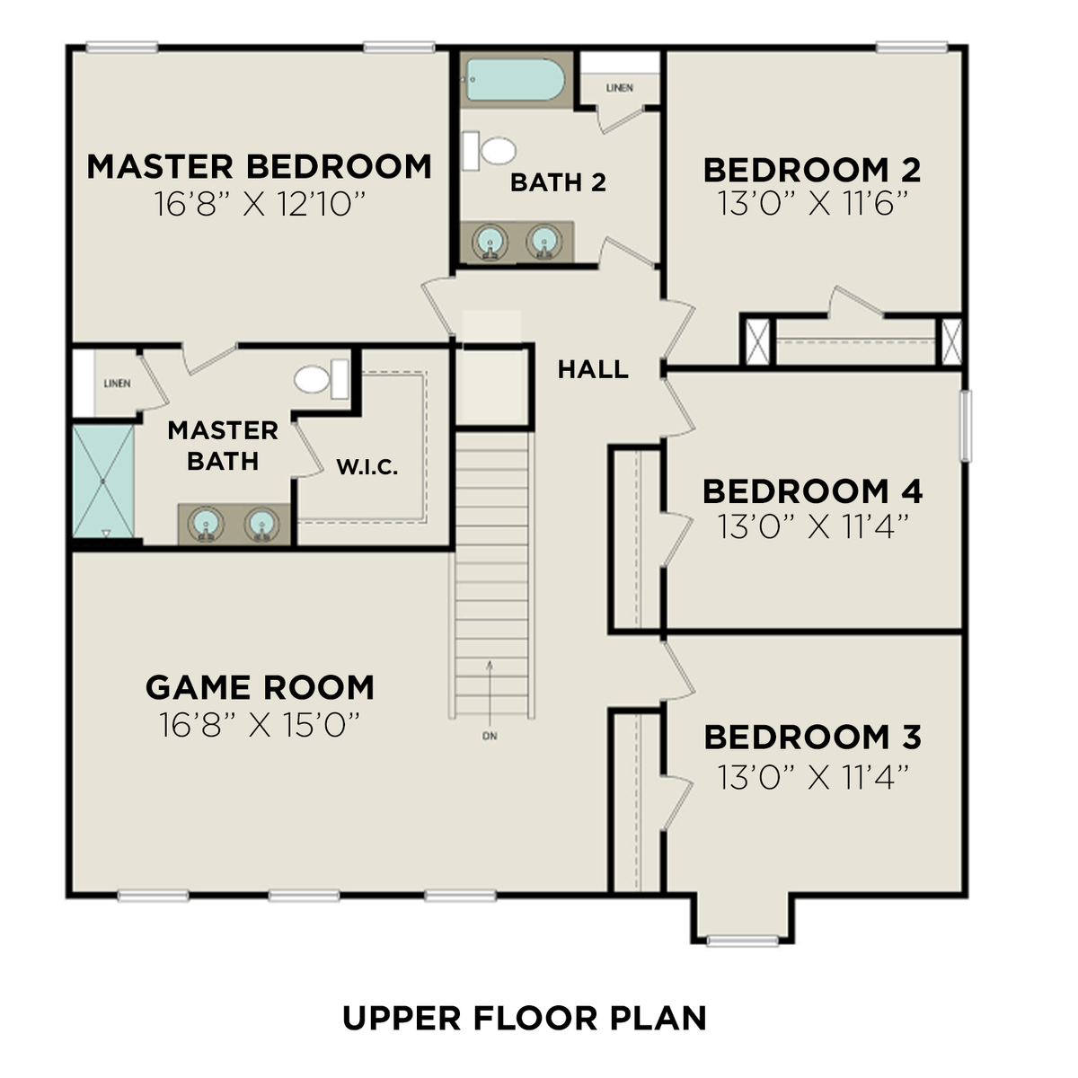 2 - The Charleston C buildable floor plan layout in Davidson Homes' Cobblestone Landing community.