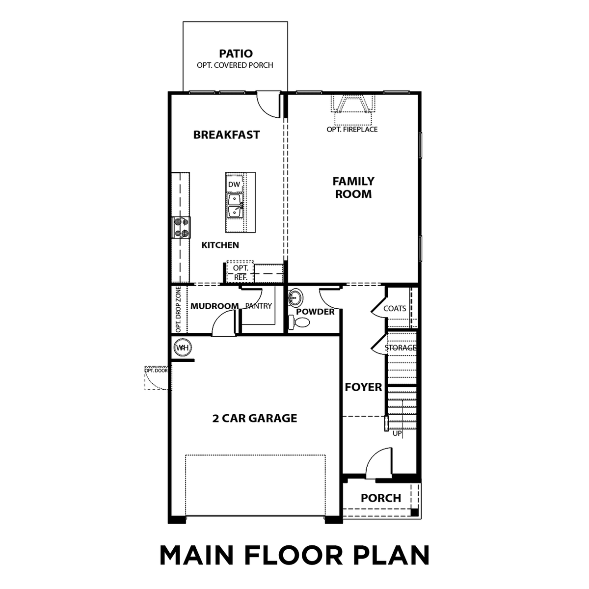 1 - The Grayson B buildable floor plan layout in Davidson Homes' Sage Farms community.