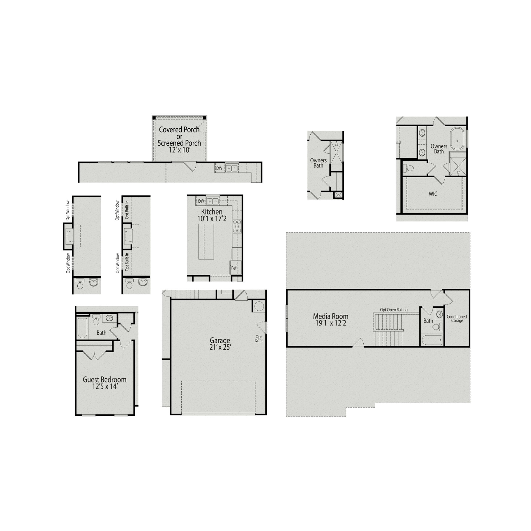 4 - The Hickory II A buildable floor plan layout in Davidson Homes Homes' Woodland Crossing community.