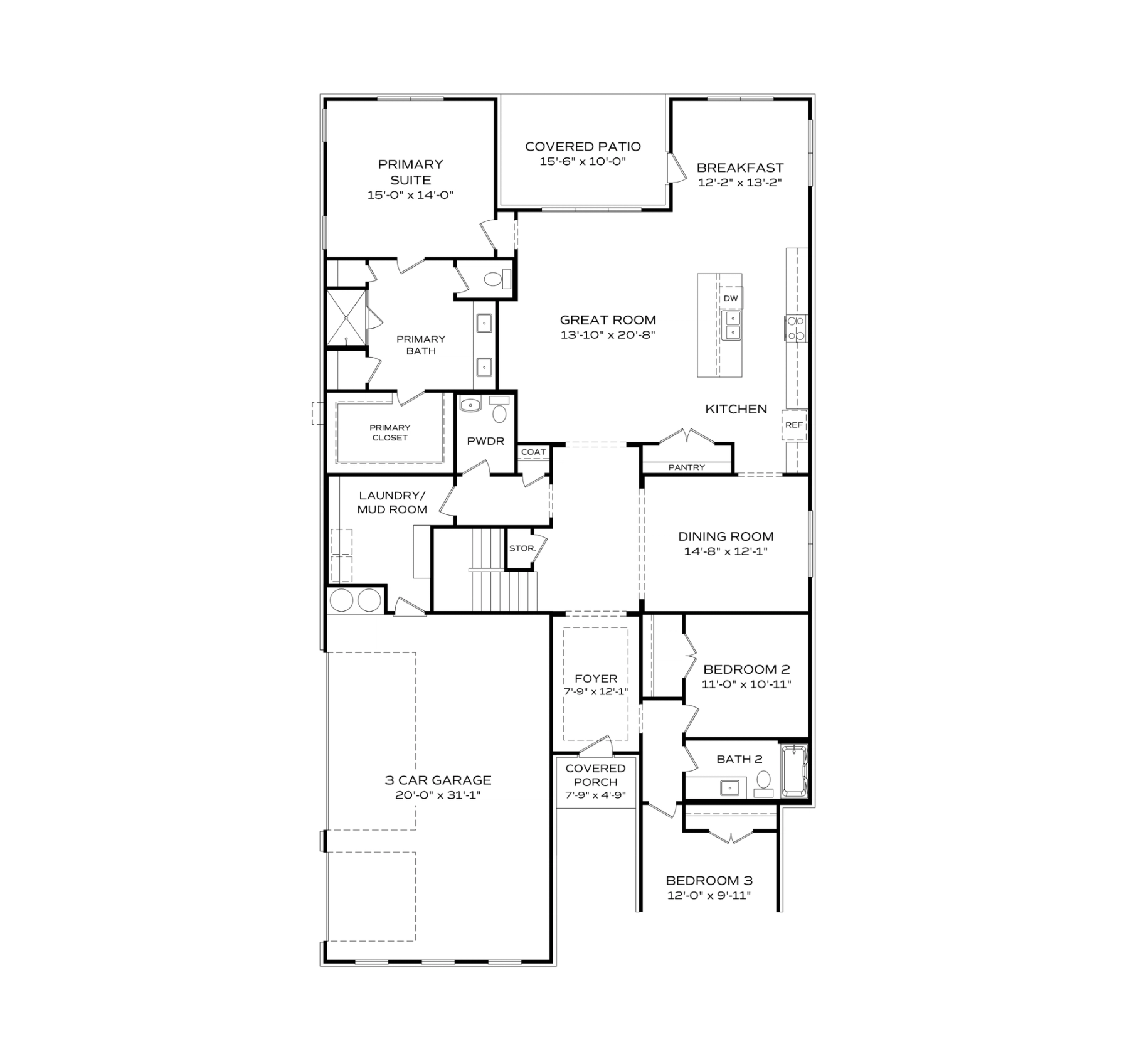 1 - The Oxford floor plan layout for 7502 Speckle Belly Boulevard in Evermore Homes Homes' The Meadows at Hampton Cove community.