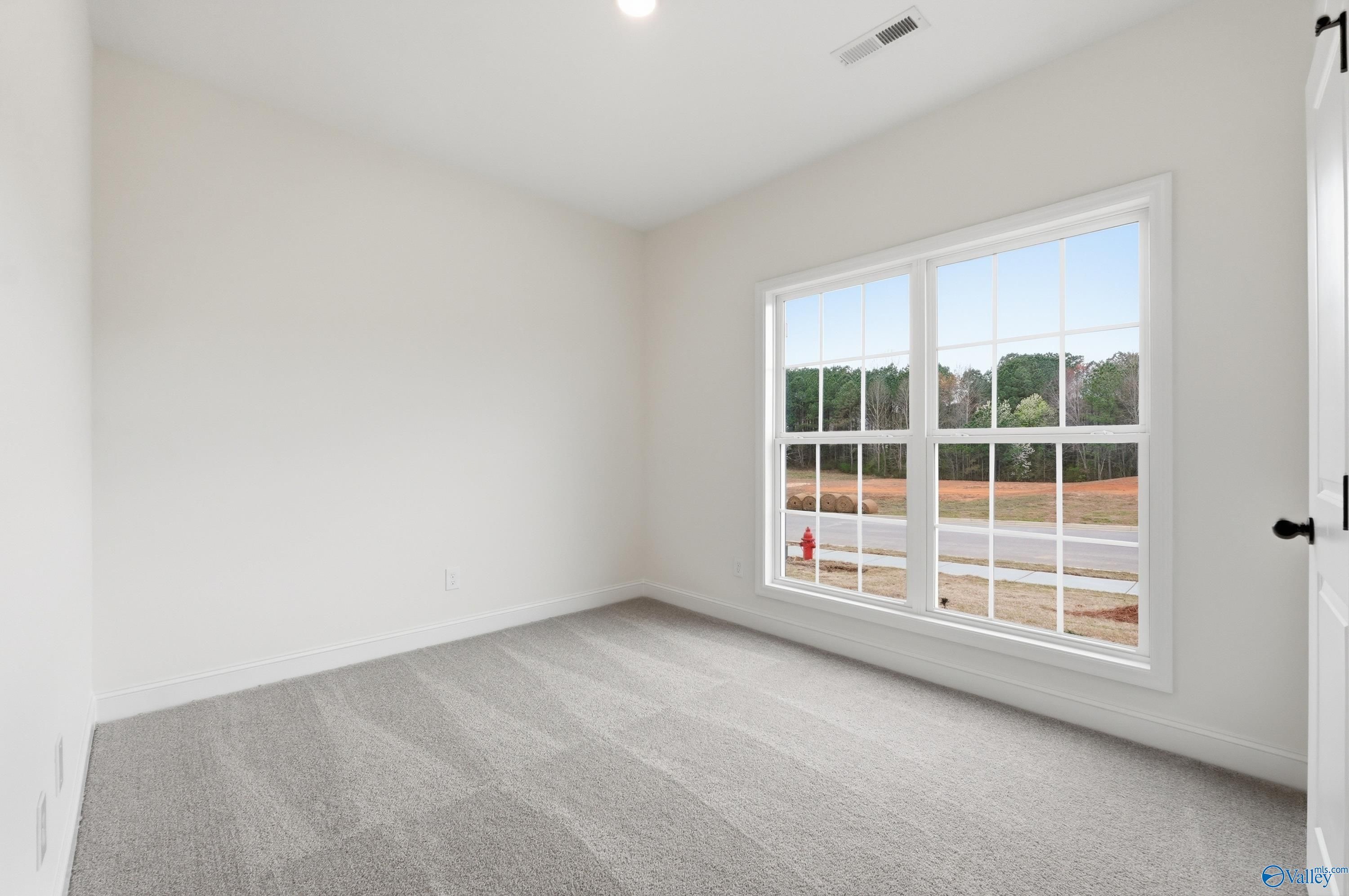 Bright secondary bedroom with large window overlooking wooded construction site in Davidson Homes The Asheville C, Arab, Alabama