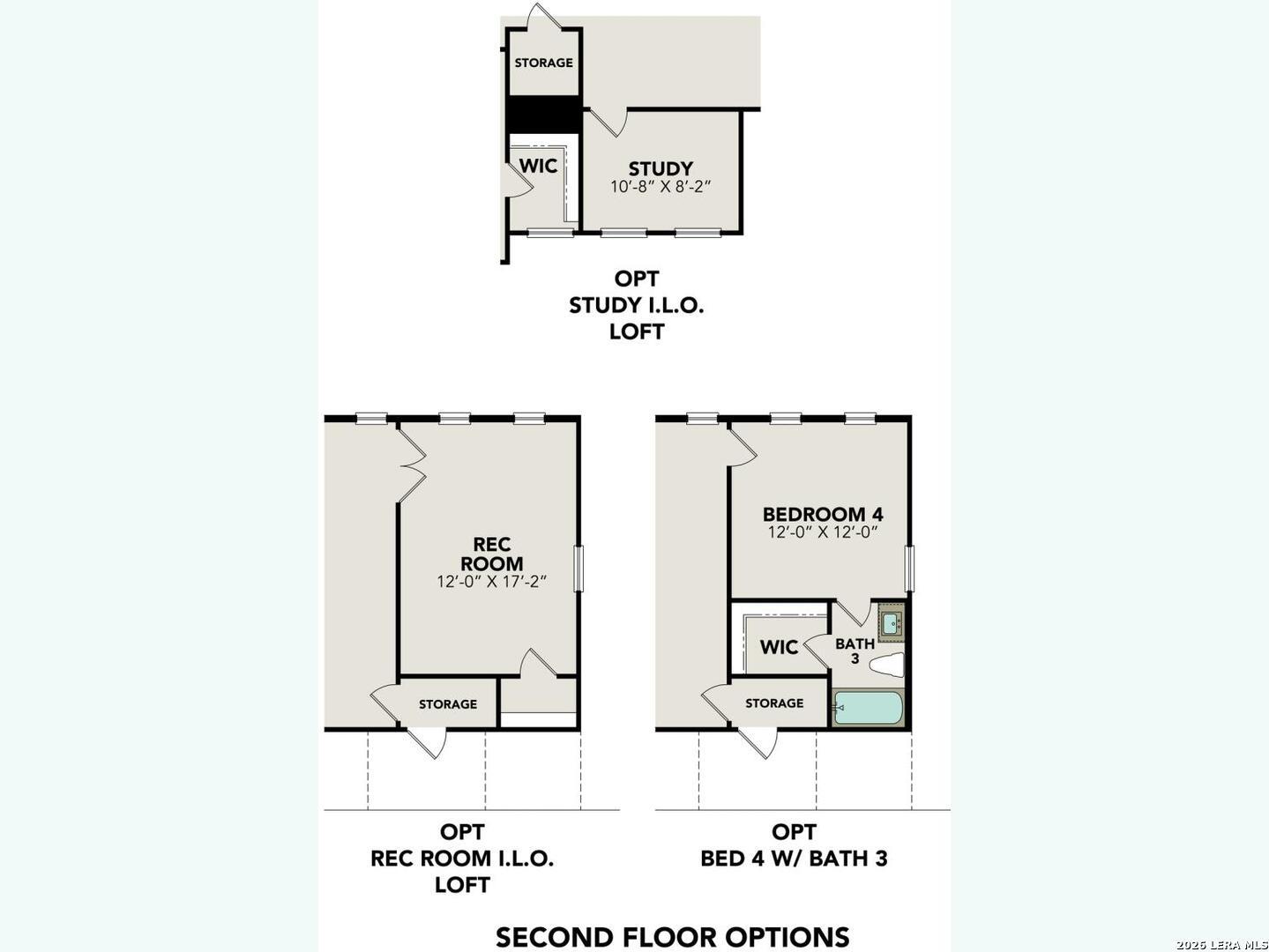 Optional floor plan layout for The Belmont H by Davidson Homes featuring a study, rec room, and bedroom 4 in Castroville.