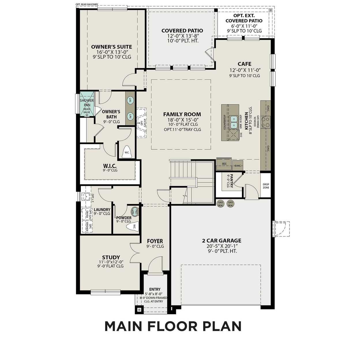 1 - The Sequoia A buildable floor plan layout in Davidson Homes' Windmill Estates community.