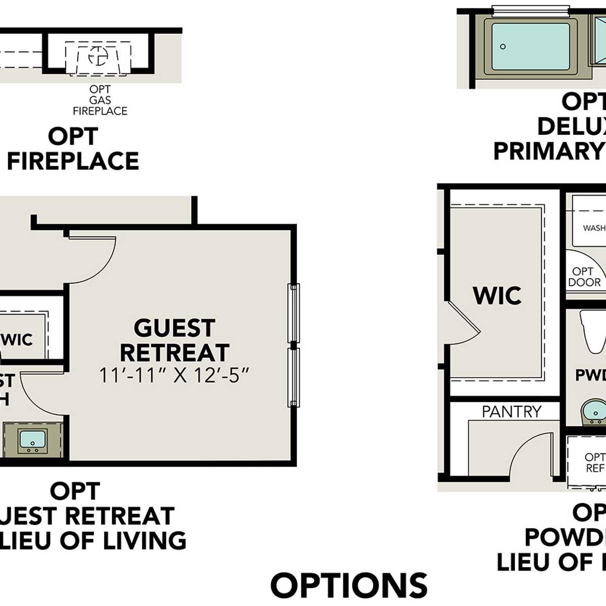 2 - The Lanier H buildable floor plan layout in Davidson Homes' Ladera community.