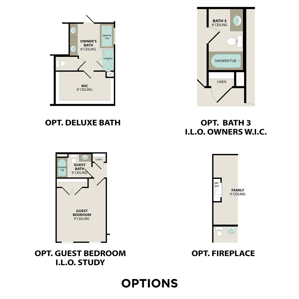 3 - The Henry B buildable floor plan layout in Davidson Homes' Carellton community.