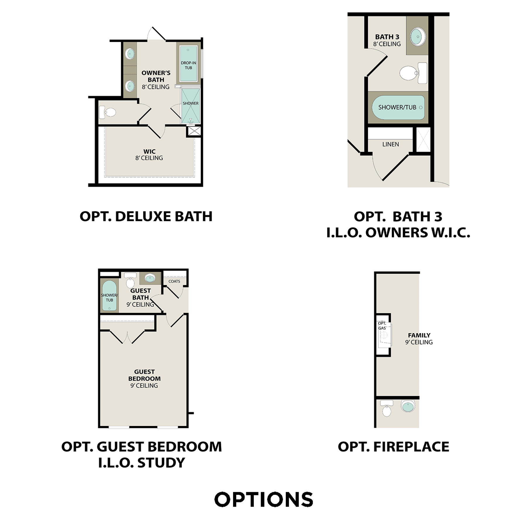 3 - The Henry A buildable floor plan layout in Davidson Homes Homes' Woods Crossing community.