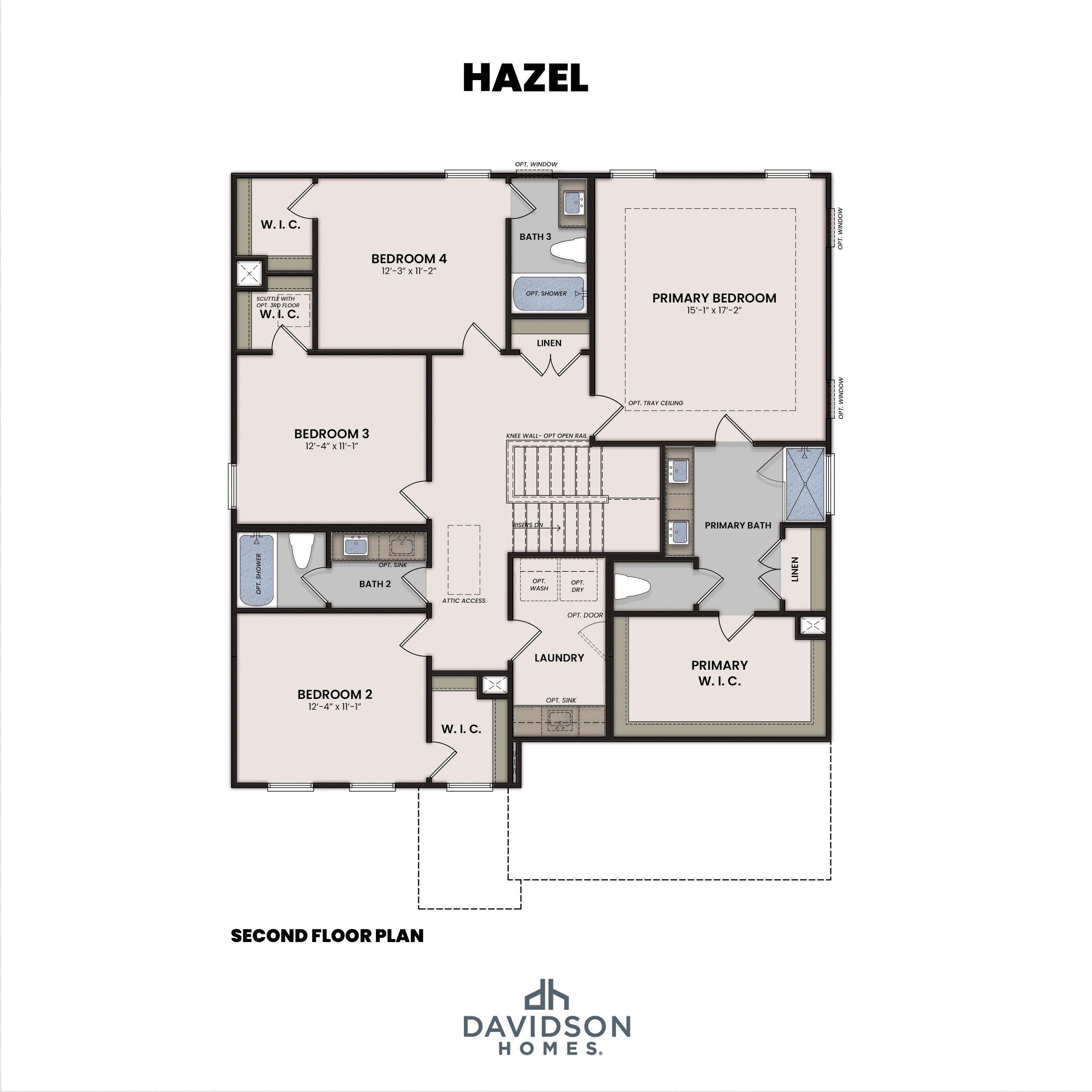2 - The Hazel buildable floor plan layout in Davidson Homes Homes' Bakers Farm community.